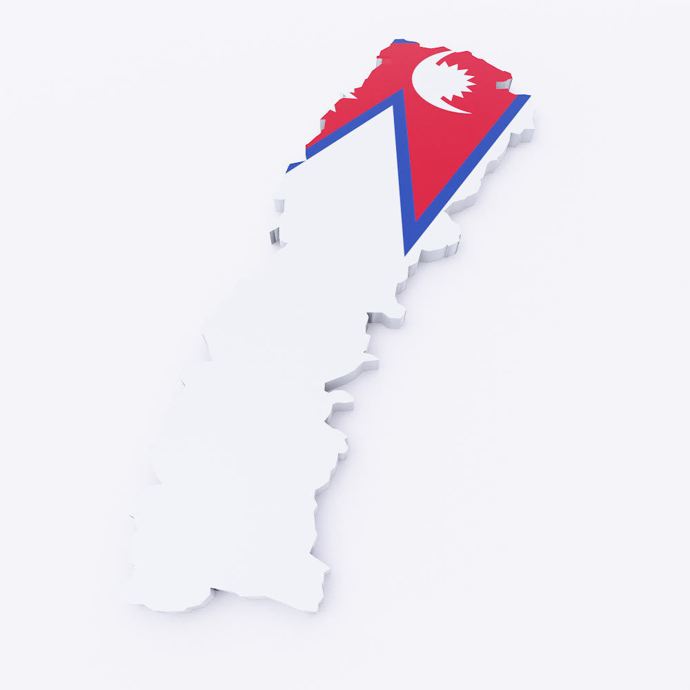 Nepal map 3d model  Low-poly 3D model_2