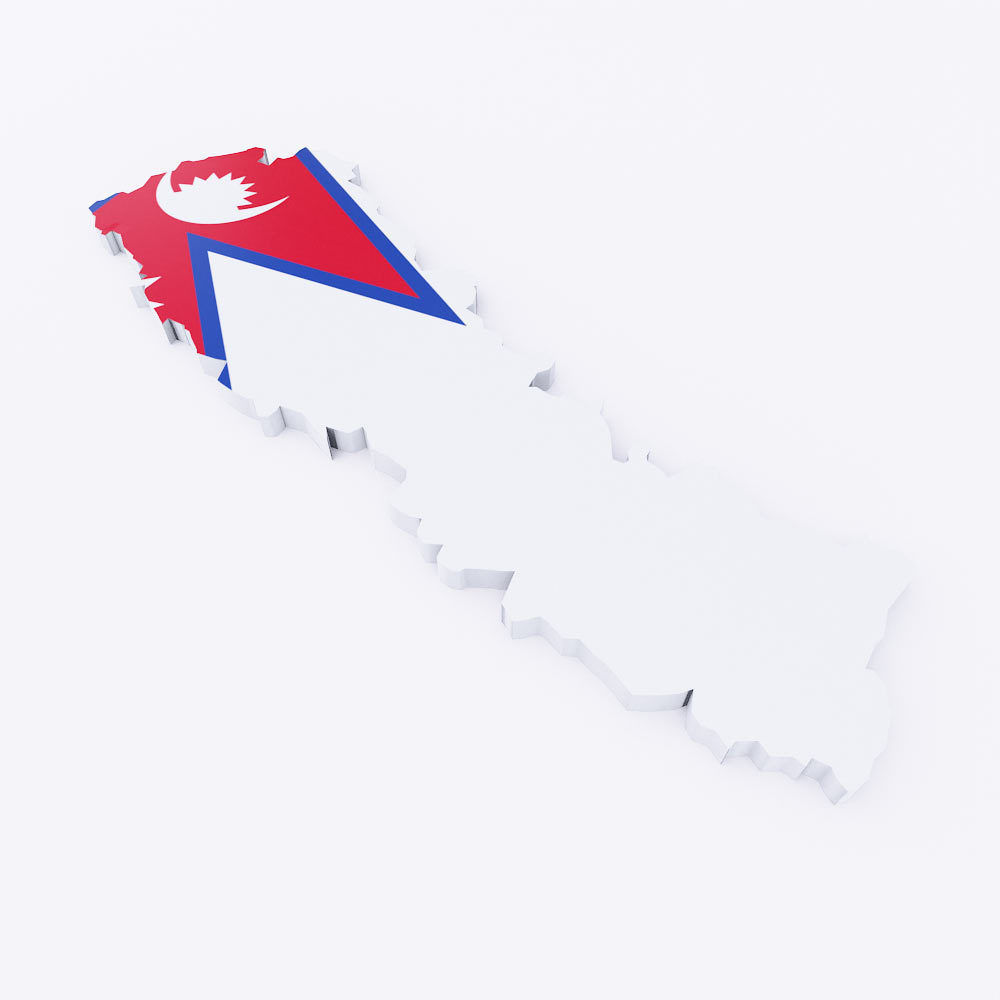 Nepal map 3d model  Low-poly 3D model_1
