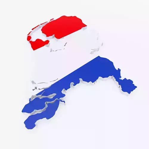 Netherland map lowpoly 3d model 