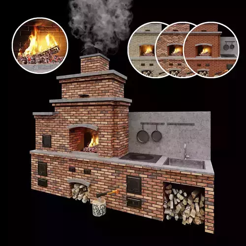 Brick BBQ  3D model
