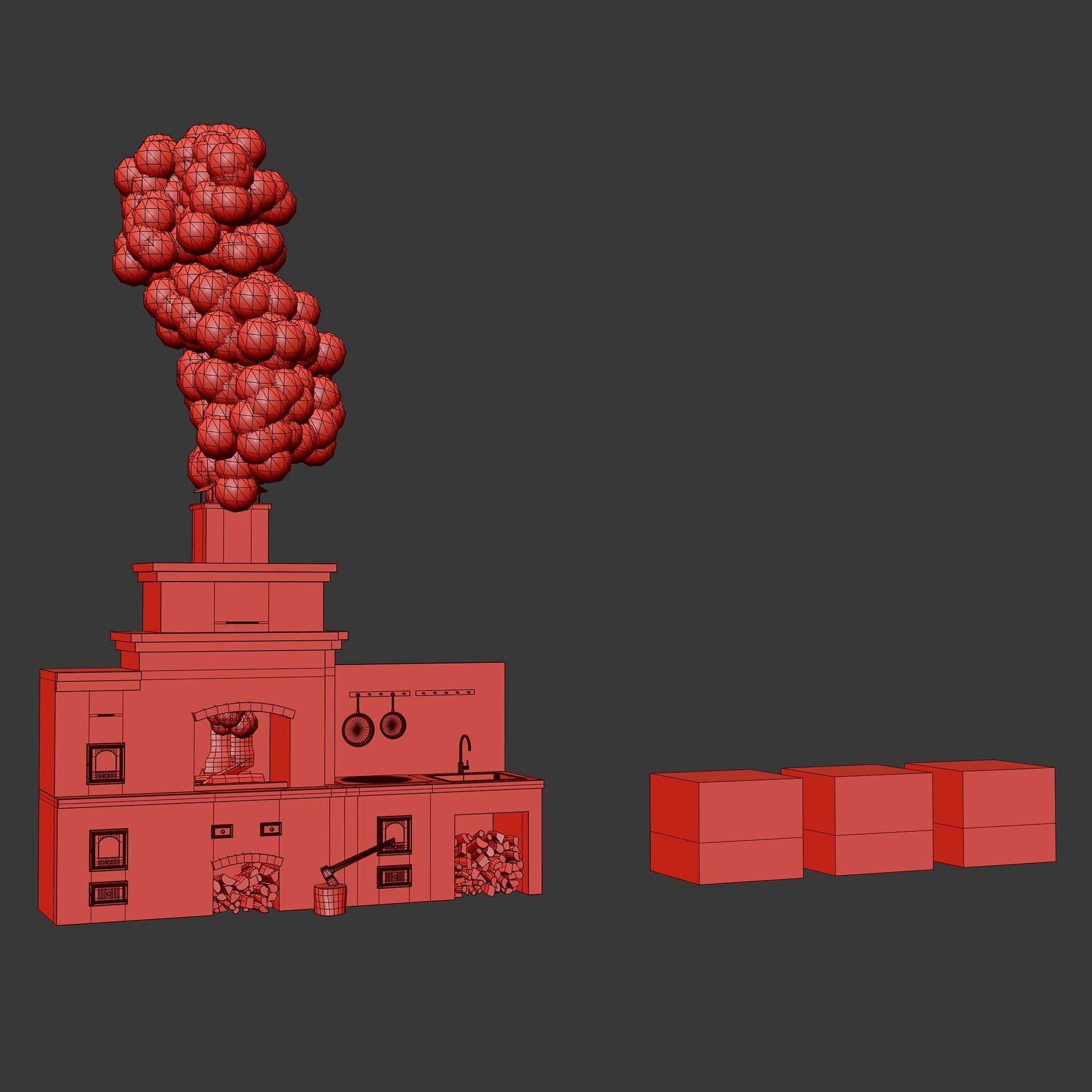 Brick BBQ  3D model_6