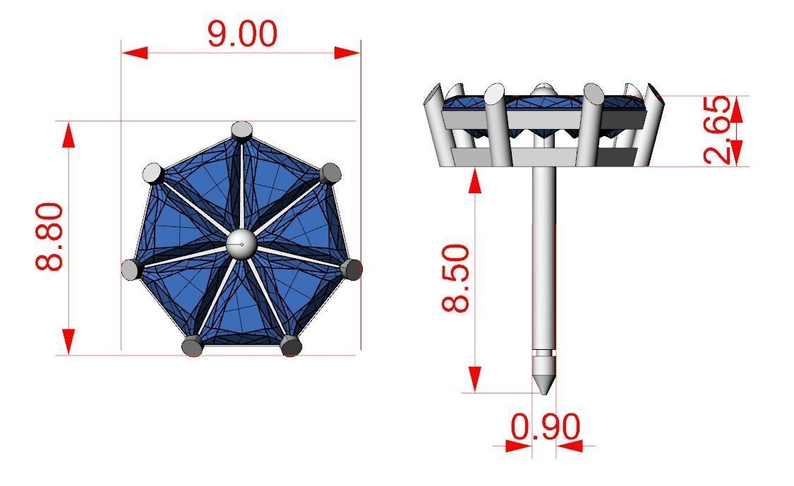 Pack Earrings with diamonds 3D Model Collection_25