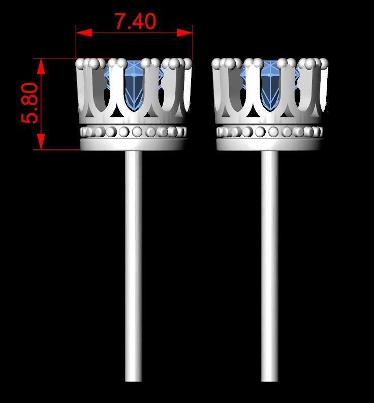 Pack Earrings with diamonds 3D Model Collection_17