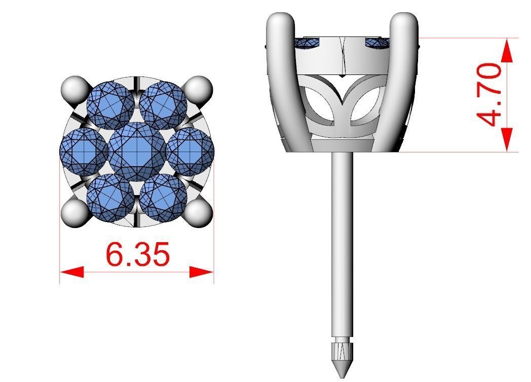 Pack Earrings with diamonds 3D Model Collection_24