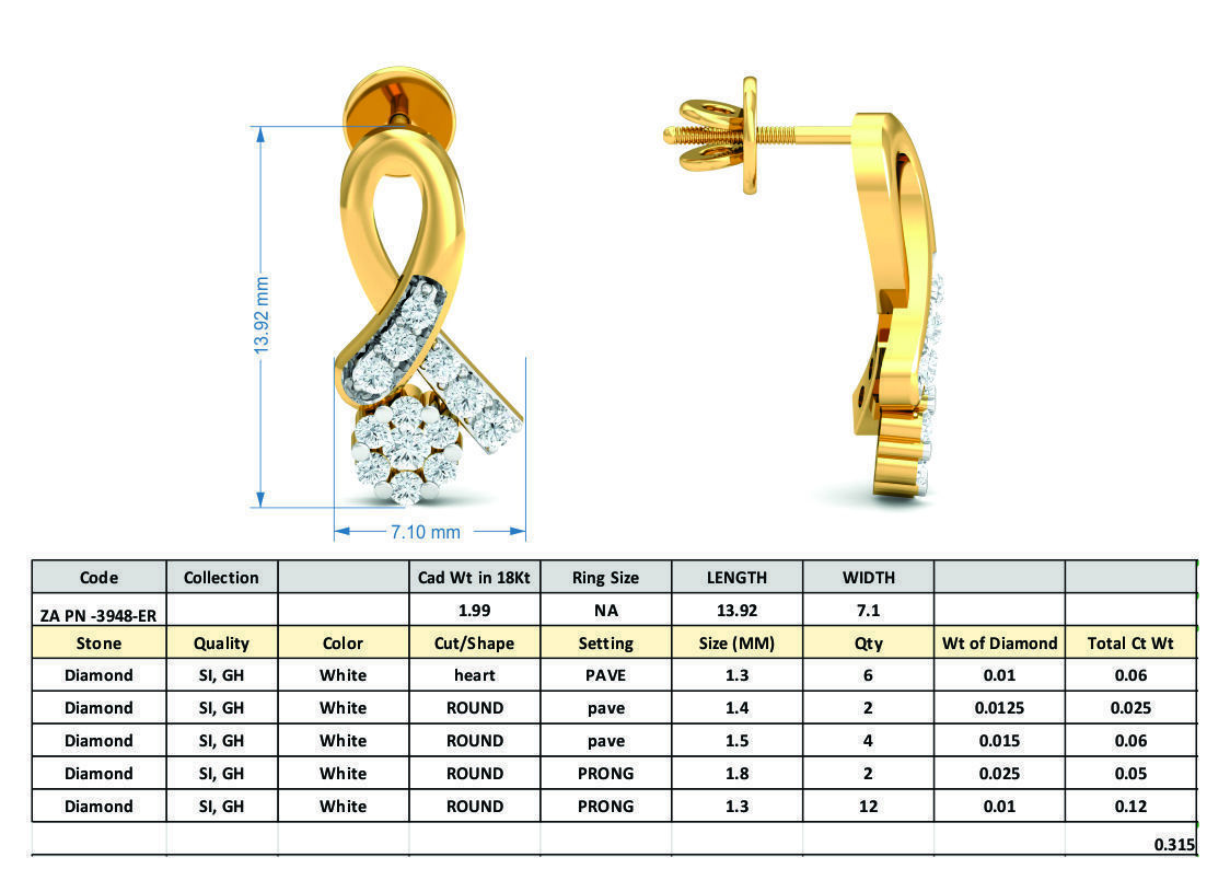 Women Earring  3D print model_3