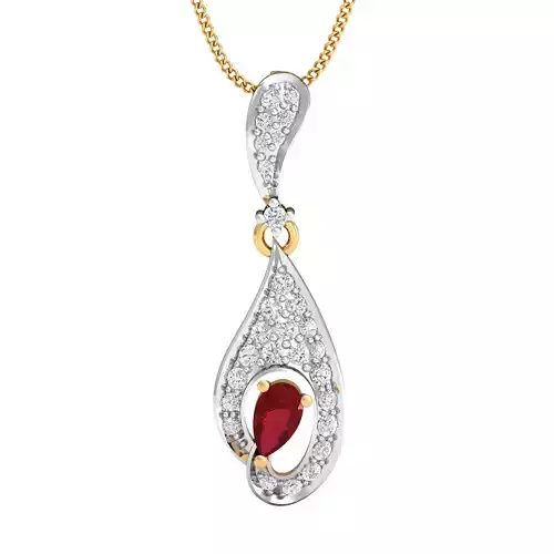Solitaire Women Pear Diamond pendant 3D print model