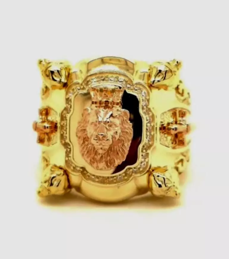 lion ring men 3D print model_0