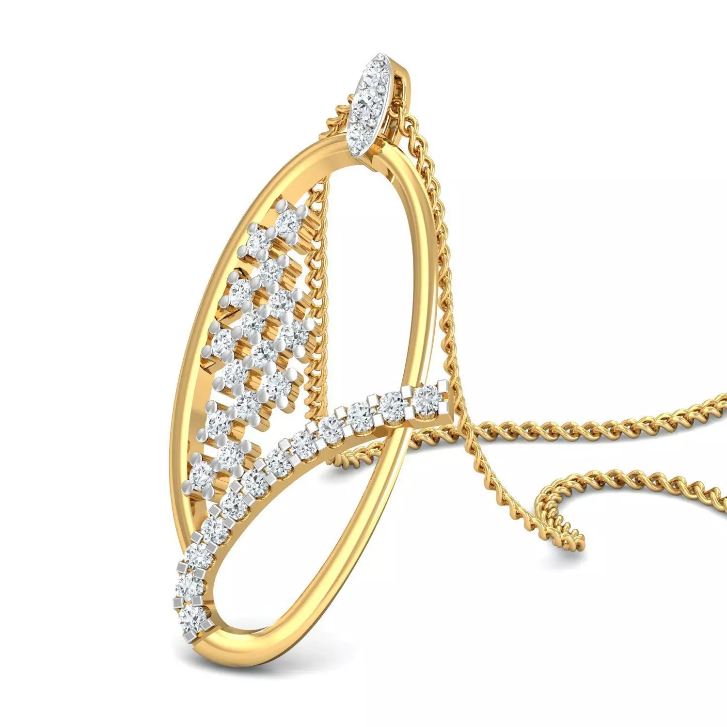 Solitaire Women pendant 3D print model_0