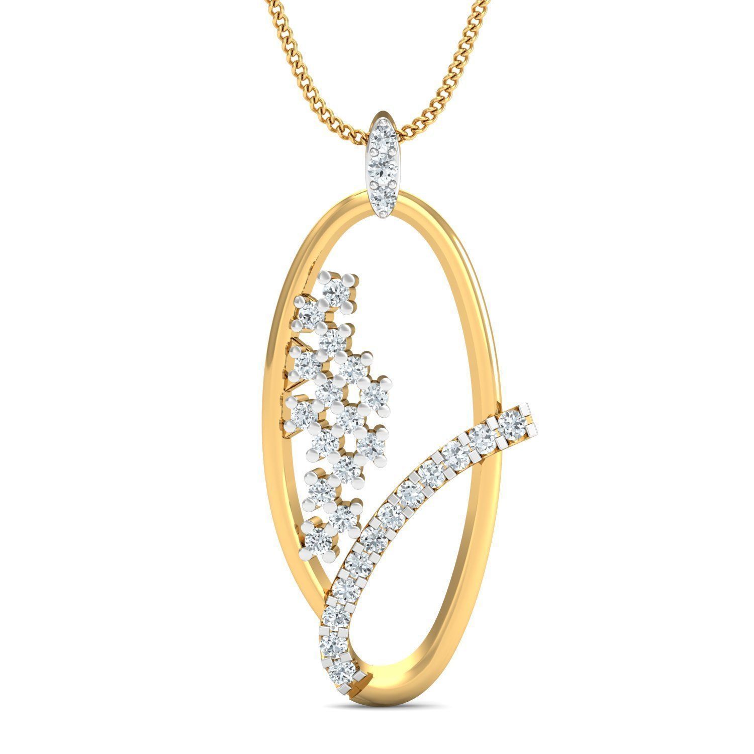Solitaire Women pendant 3D print model_1