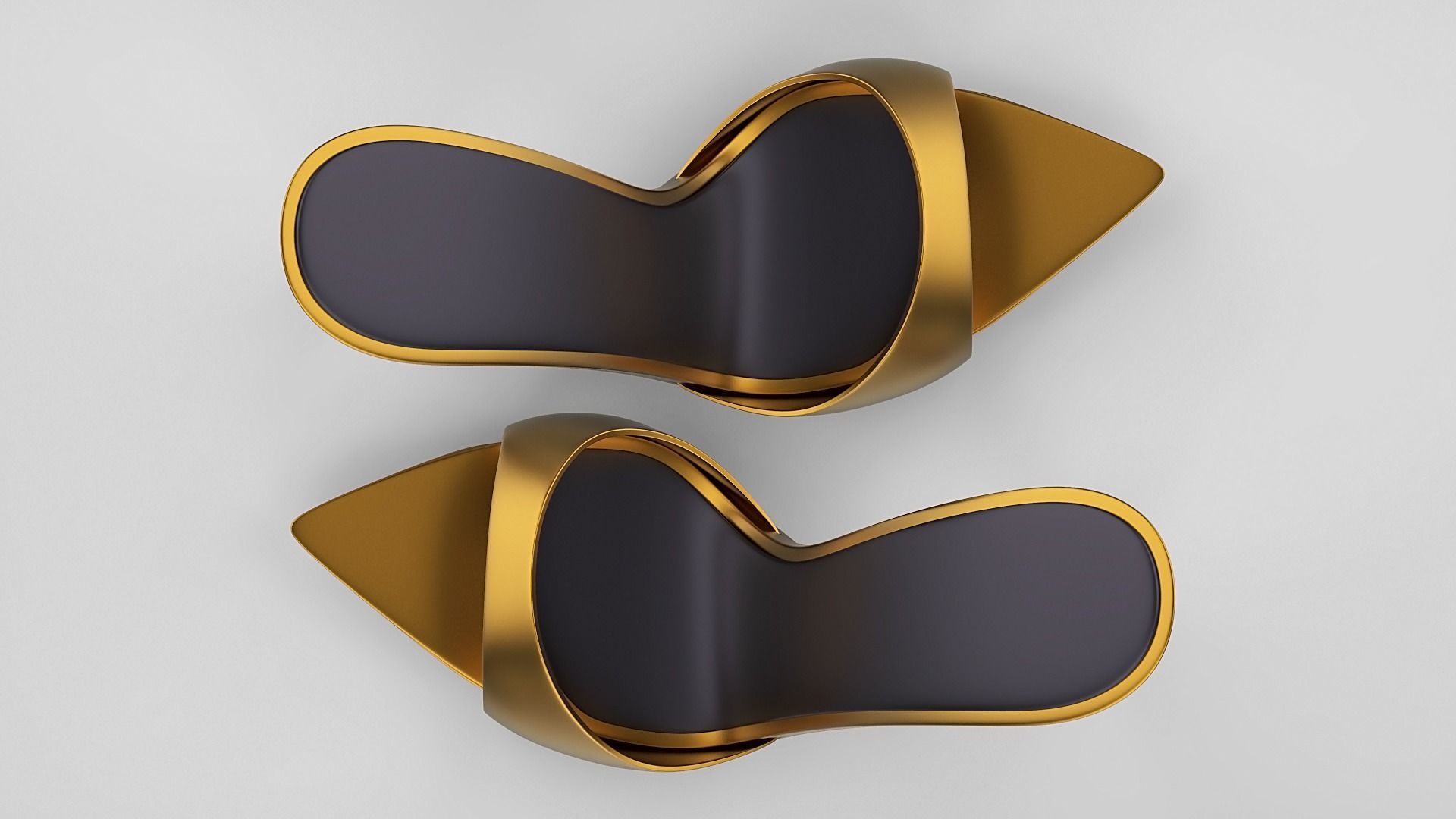 Pointed high heel open toe mules shoes 3D model_54