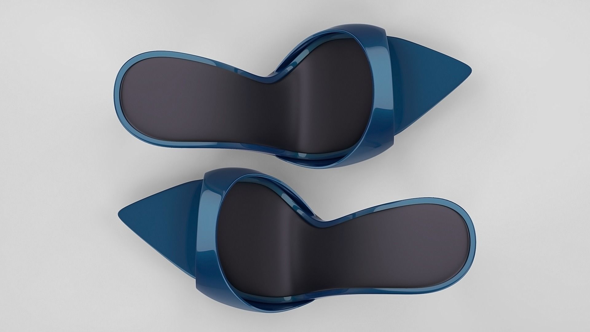 Pointed high heel open toe mules shoes 3D model_37