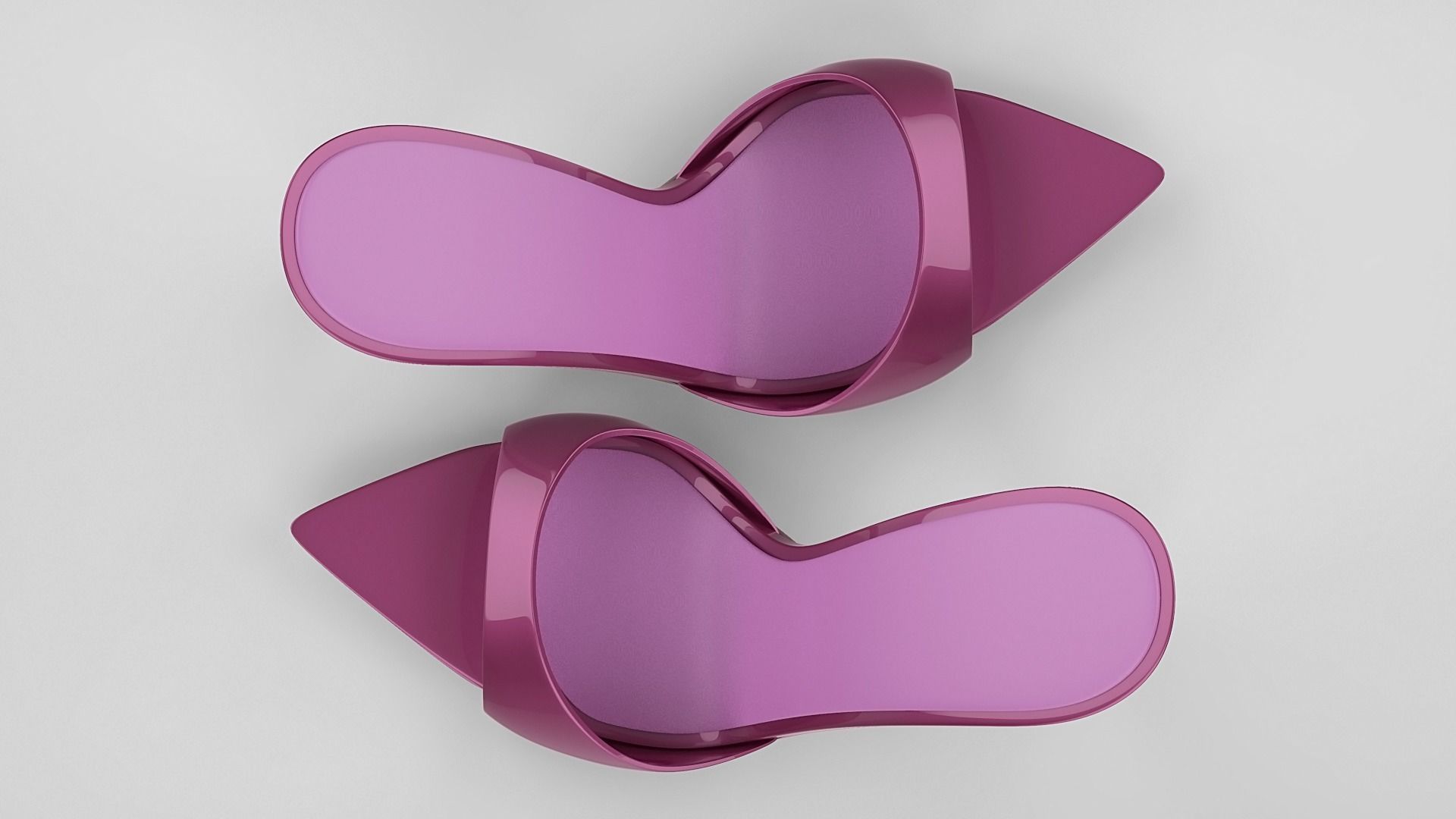 Pointed high heel open toe mules shoes 3D model_42