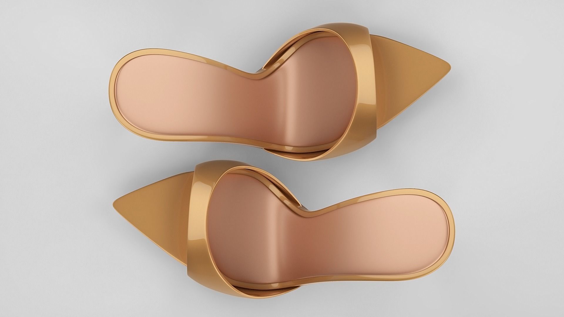 Pointed high heel open toe mules shoes 3D model_60