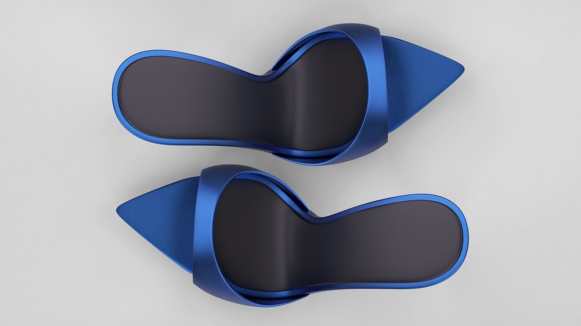 Pointed high heel open toe mules shoes 3D model_78