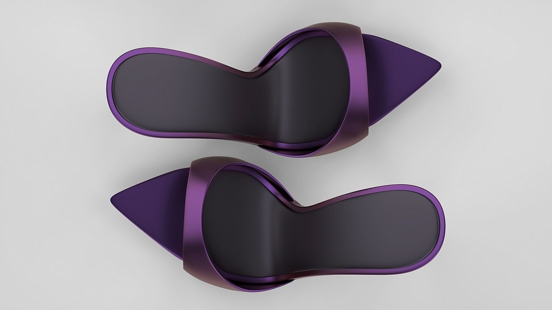 Pointed high heel open toe mules shoes 3D model_72