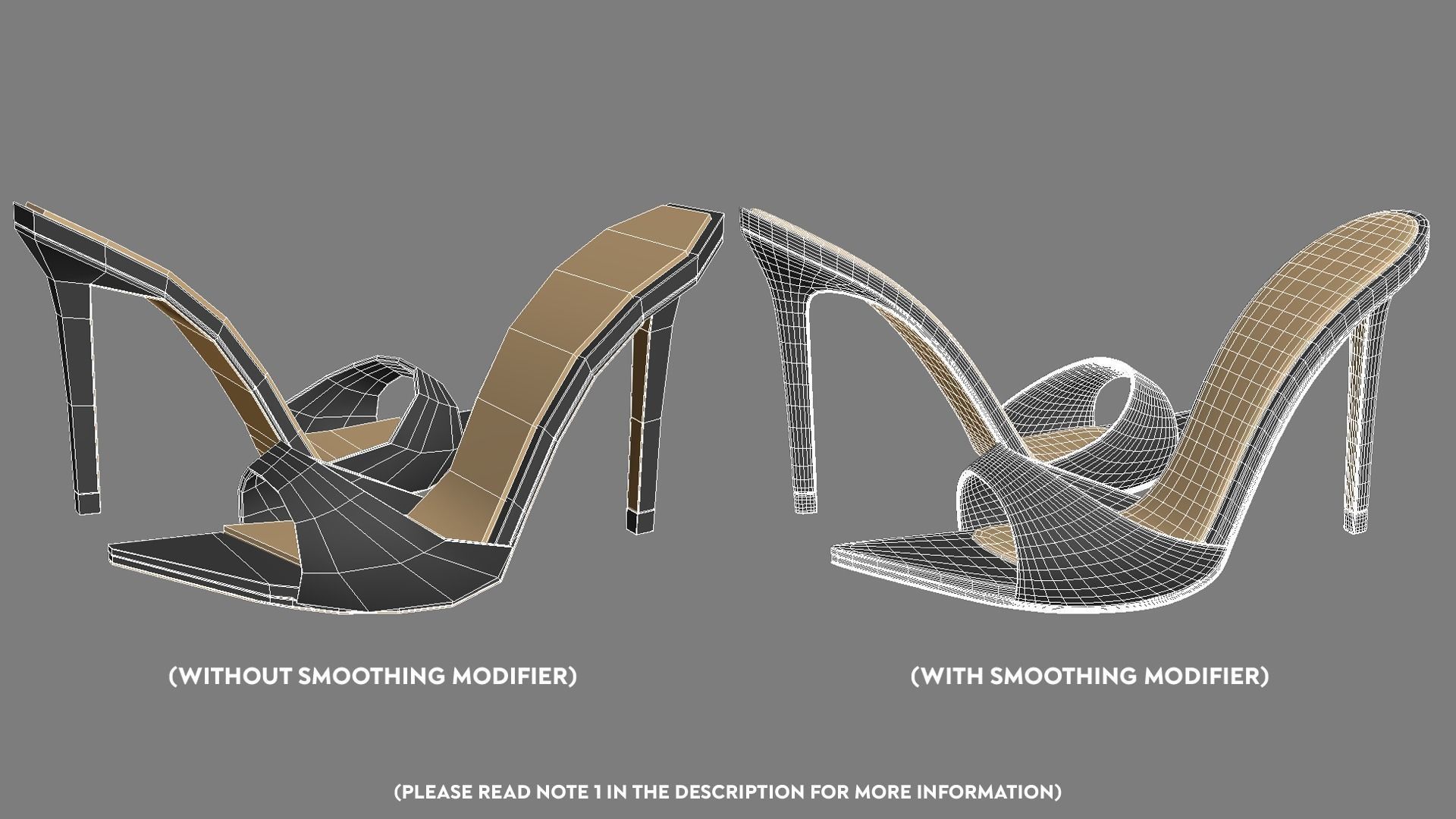 Pointed high heel open toe mules shoes 3D model_6