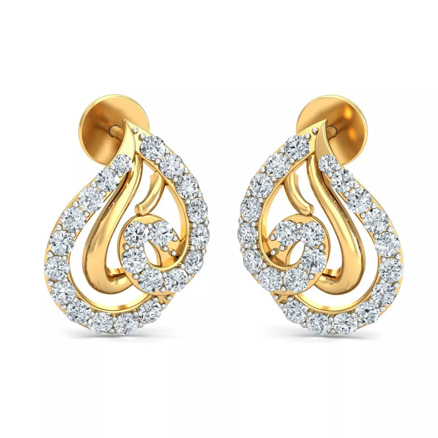 Solitaire Women Earring 3dm STL OBJ FBX Render Details 3D print model