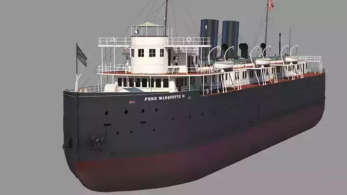 Steamship ferry SS Pere Marquette 3D model