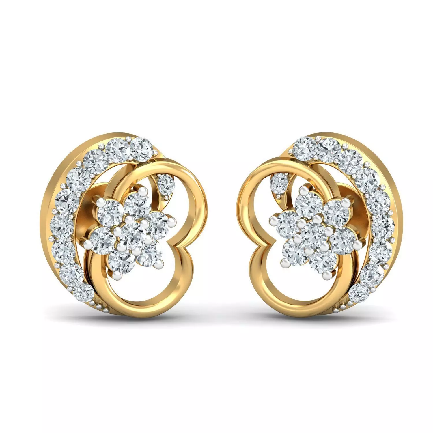 Solitaire Women Earring 3dm STL OBJ FBX Render Details 3D print model
