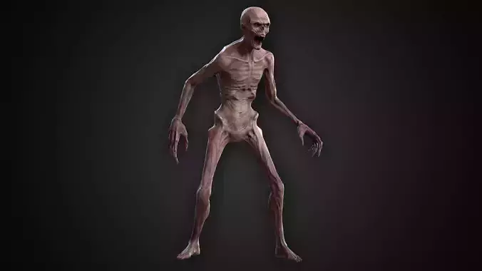 The Ghoul humanoid creature Low-poly 3D model
