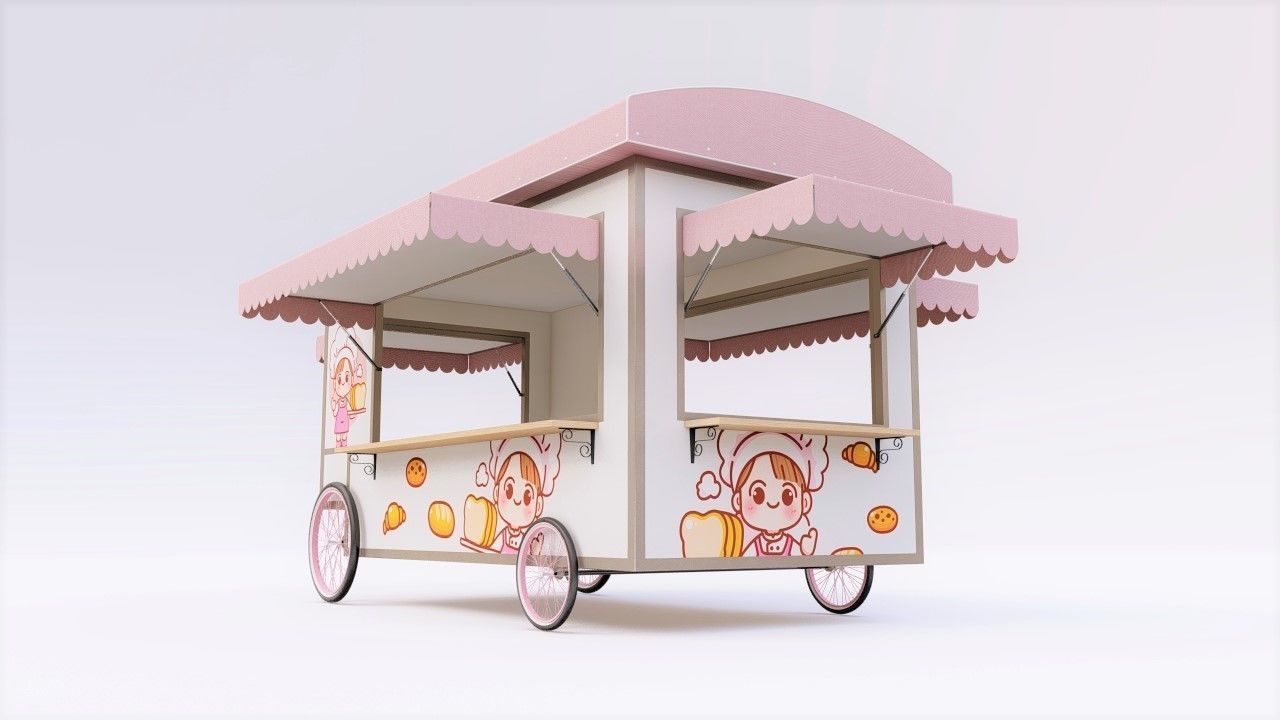 Food Stall Kiosk 3D model_4