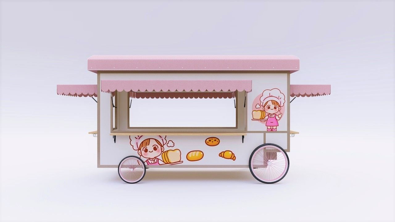 Food Stall Kiosk 3D model_1