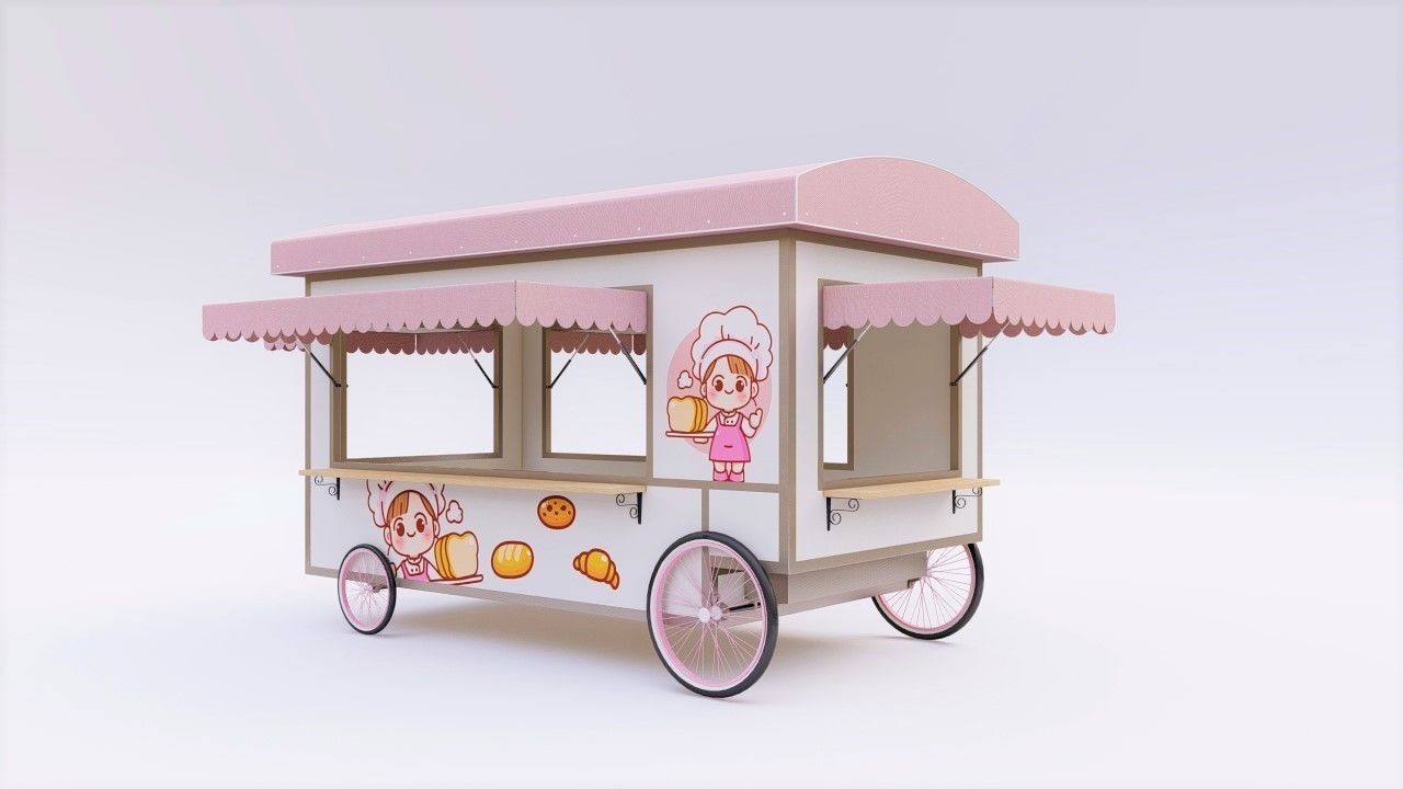 Food Stall Kiosk 3D model_2