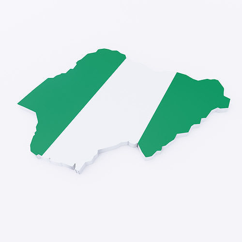 Nigeria map 3d model  Low-poly 3D model