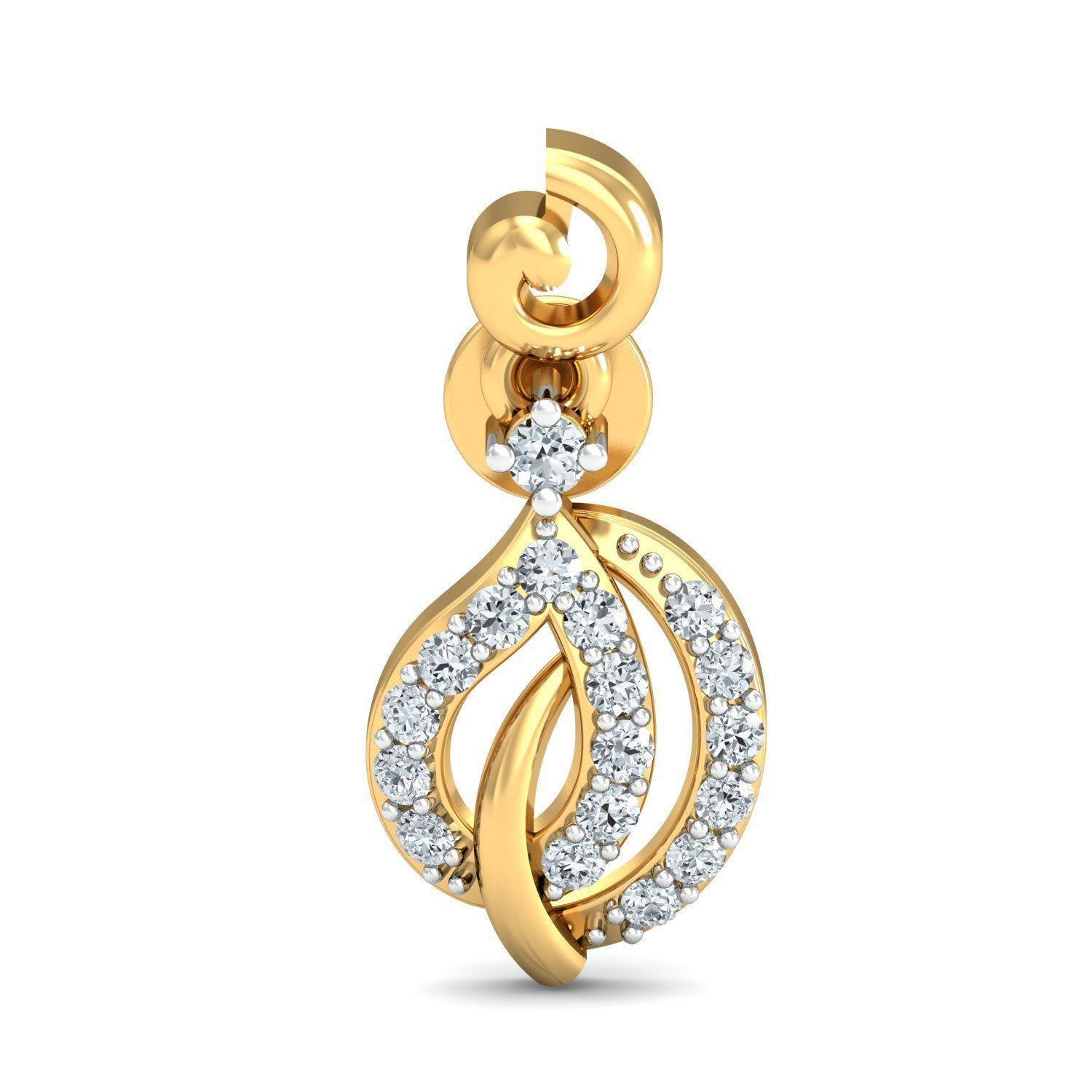 Solitaire Women Earring 3dm STL OBJ FBX Render Details 3D print model_1
