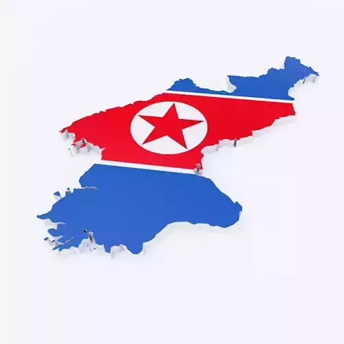 North Korea map 3d model 