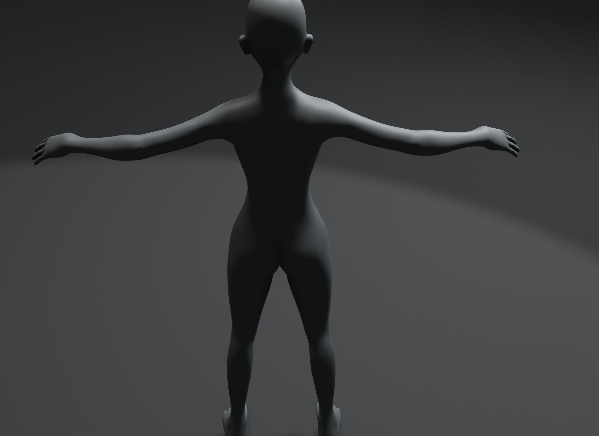 Girl Kid Body Base Mesh Animated Rigged 3D Model 20k Polygons Low-poly 3D model_15