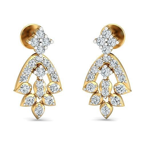 Solitaire Women Earring 3dm STL OBJ FBX Render Details 3D print model