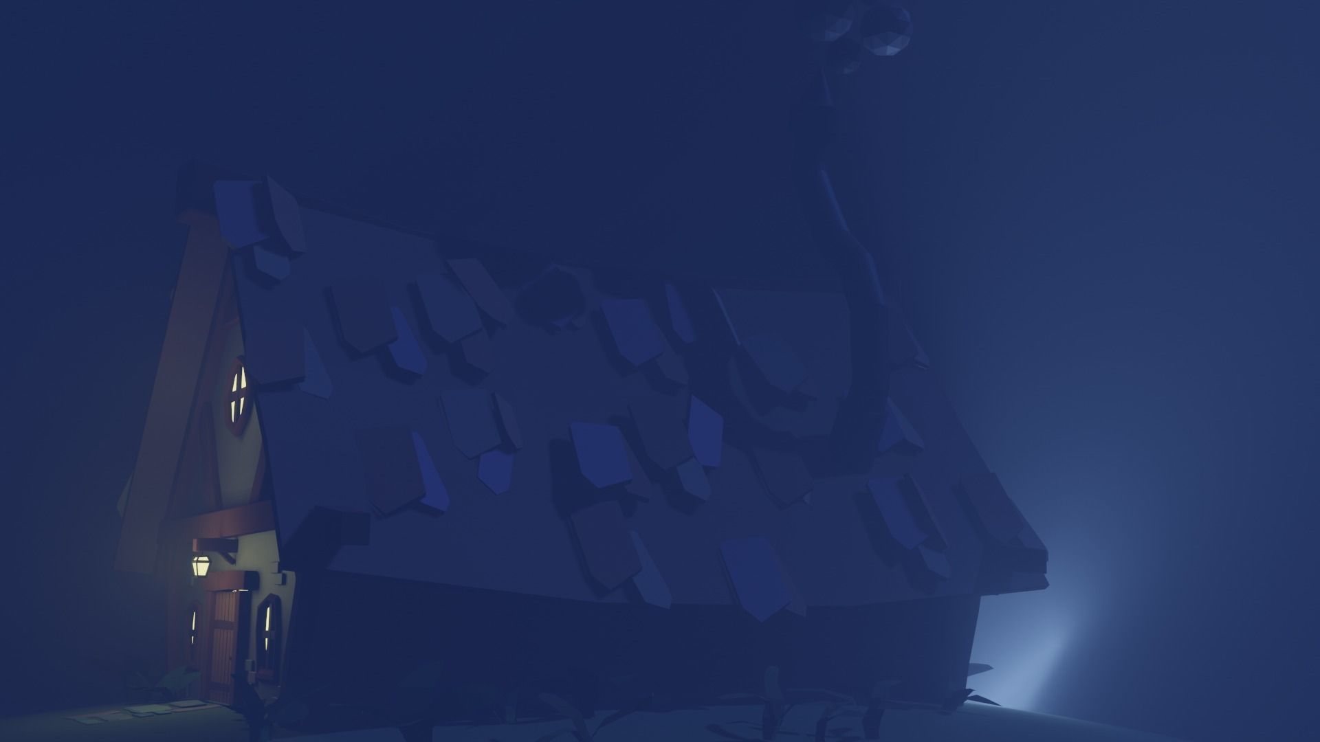 Old House Cottage-Low Poly Cartoon 3d Model Low-poly 3D model_12