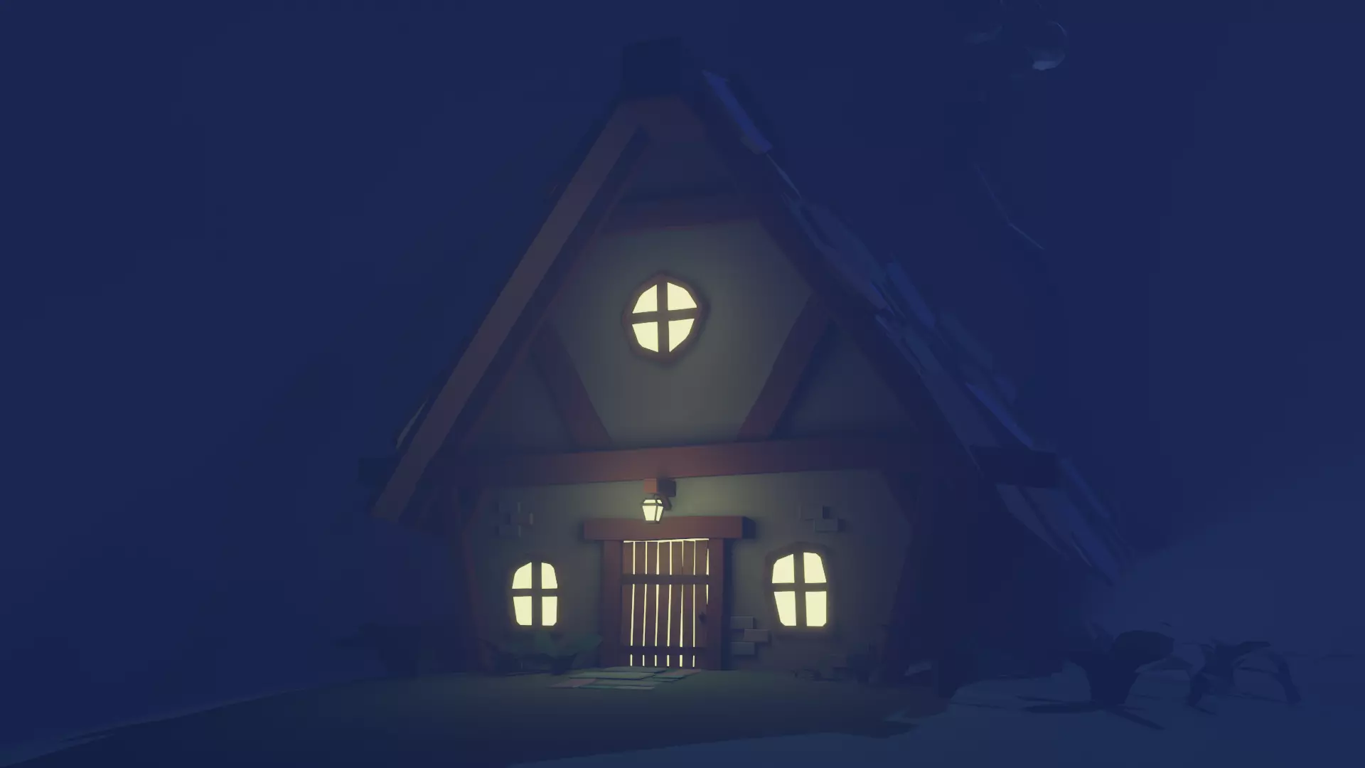 Old House Cottage-Low Poly Cartoon 3d Model Low-poly 3D model_0