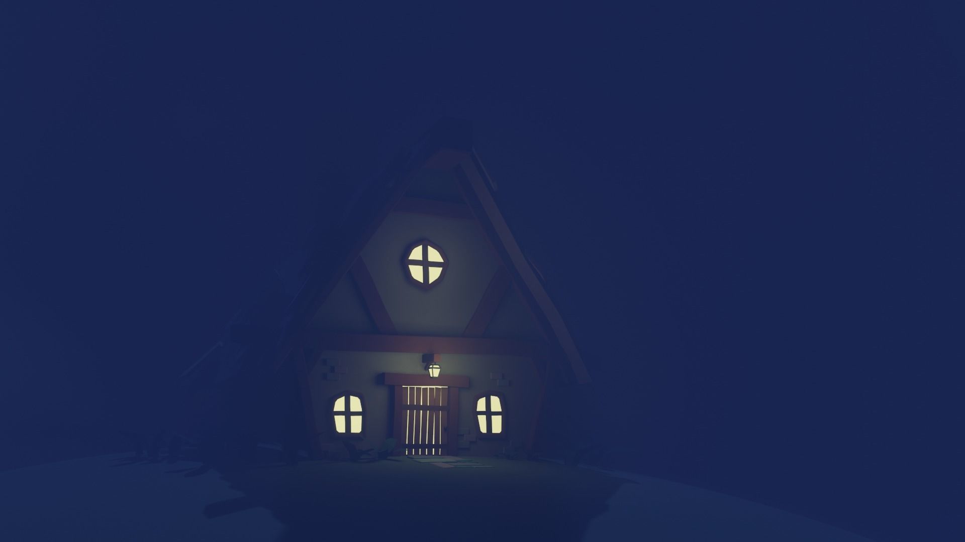Old House Cottage-Low Poly Cartoon 3d Model Low-poly 3D model_10