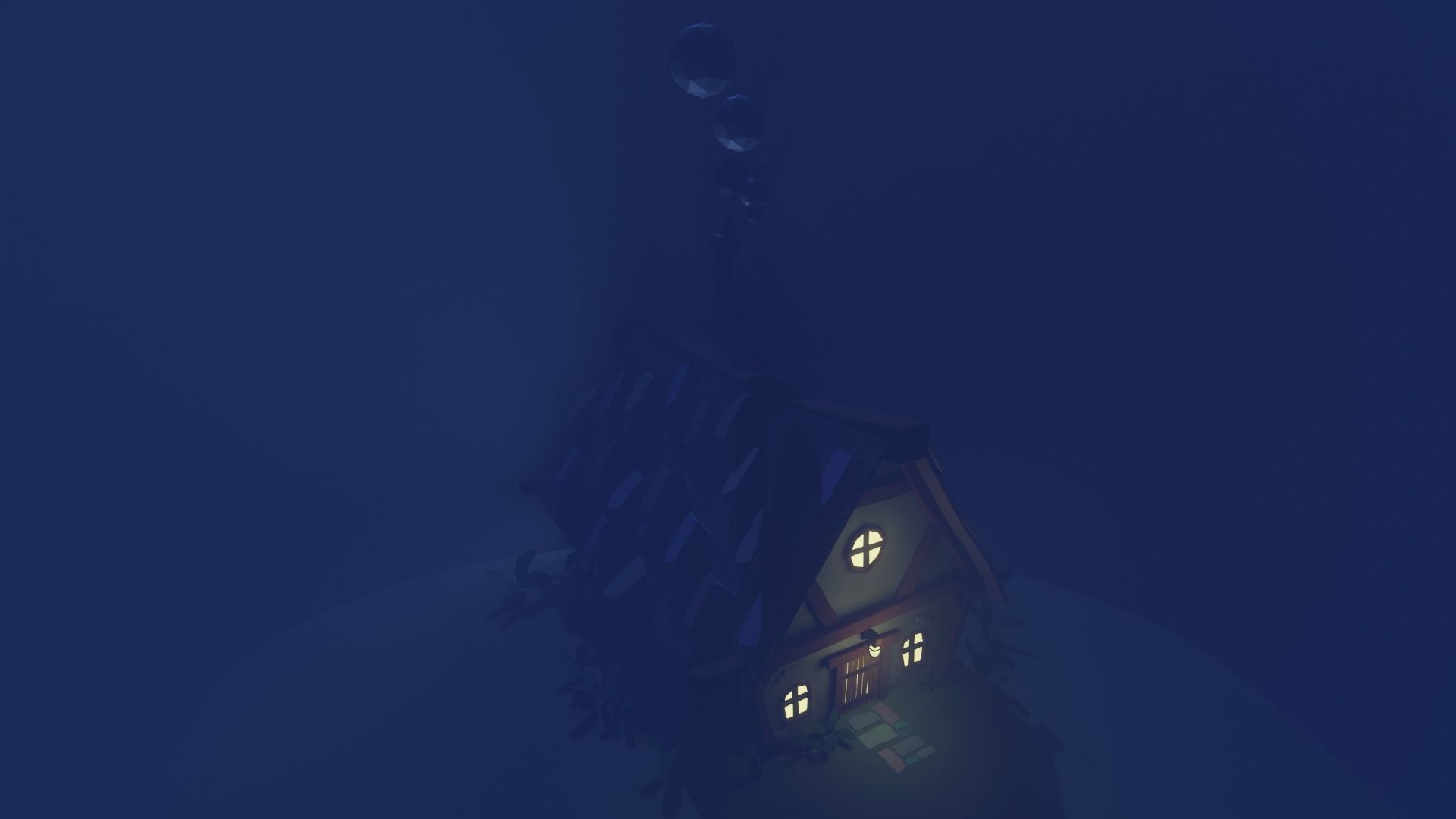 Old House Cottage-Low Poly Cartoon 3d Model Low-poly 3D model_4