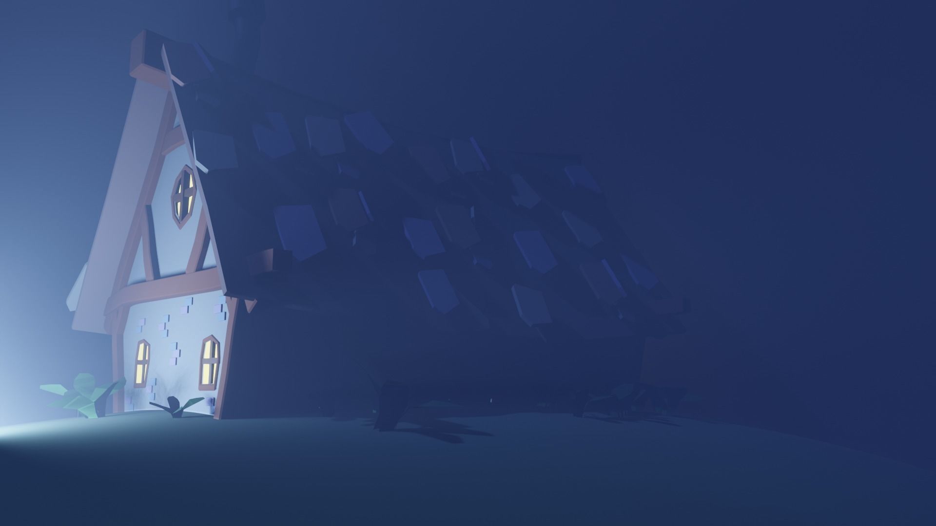 Old House Cottage-Low Poly Cartoon 3d Model Low-poly 3D model_21