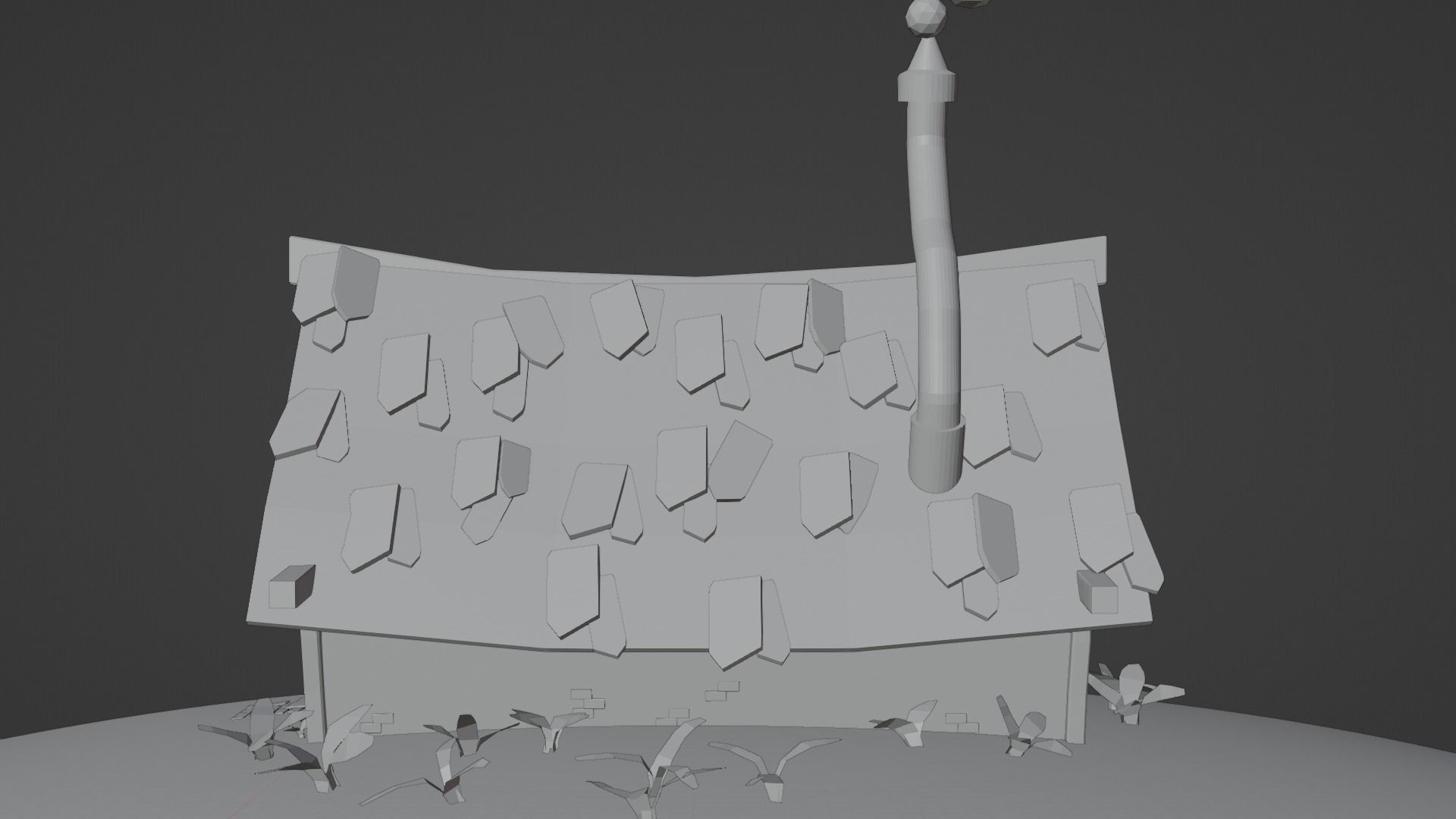 Old House Cottage-Low Poly Cartoon 3d Model Low-poly 3D model_15