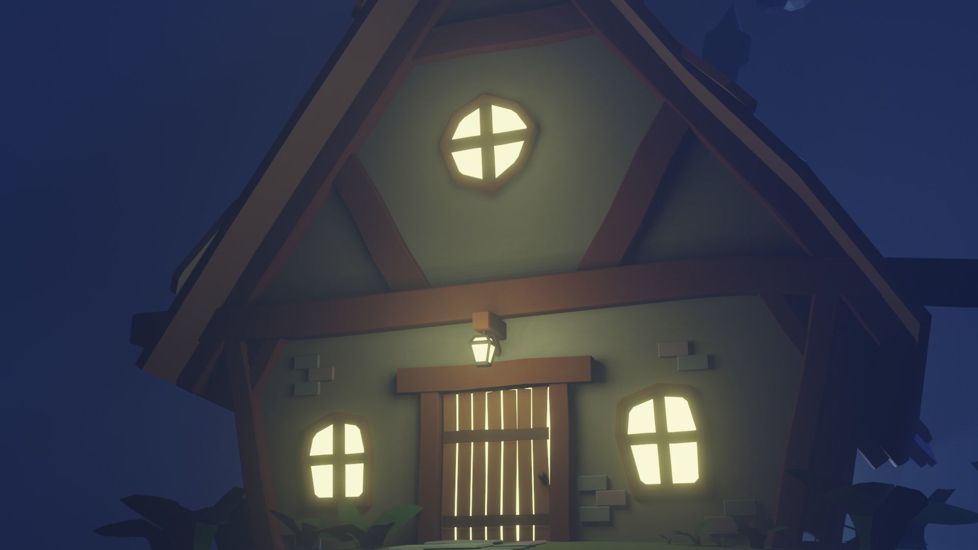 Old House Cottage-Low Poly Cartoon 3d Model Low-poly 3D model_22