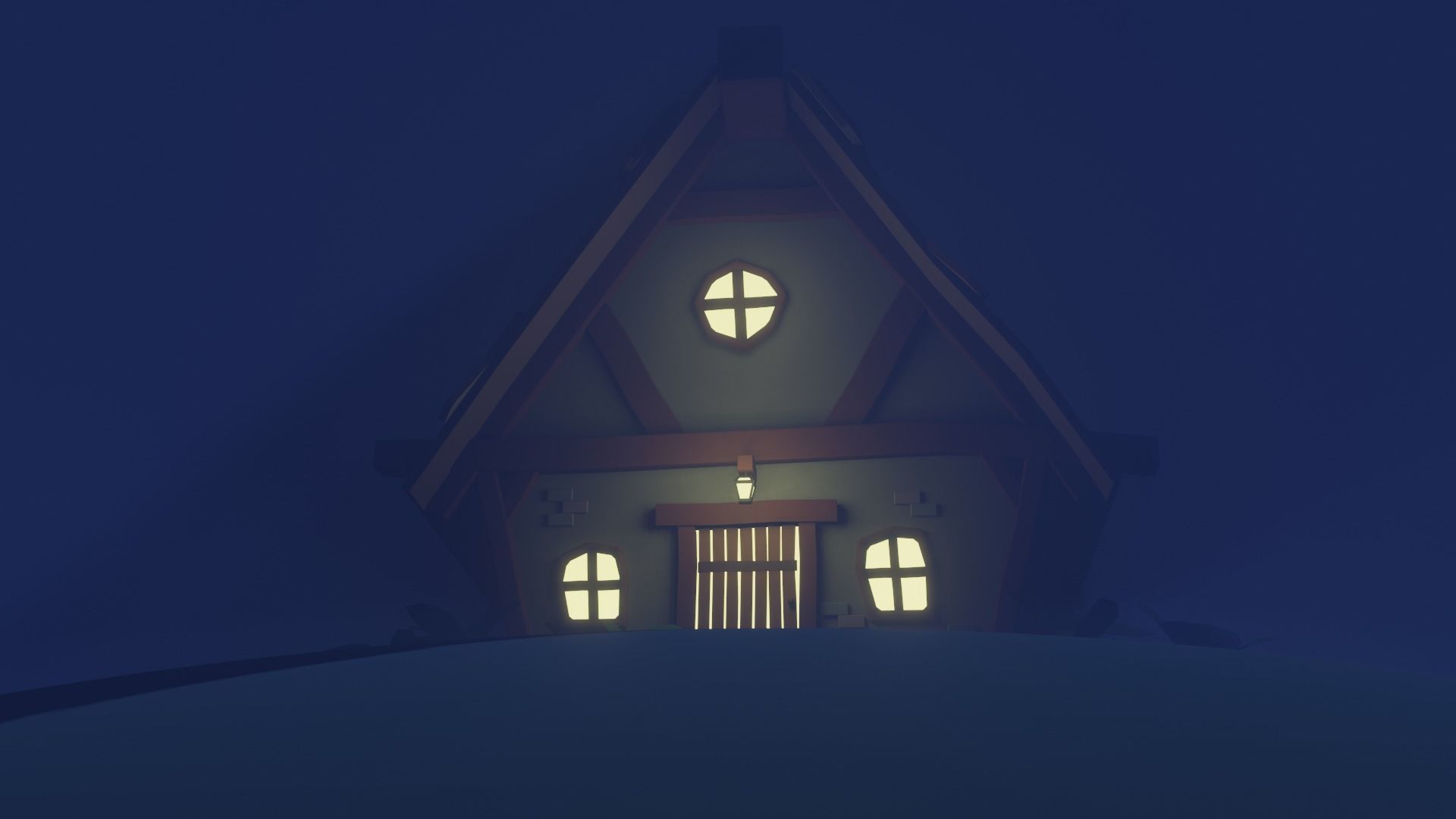 Old House Cottage-Low Poly Cartoon 3d Model Low-poly 3D model_17