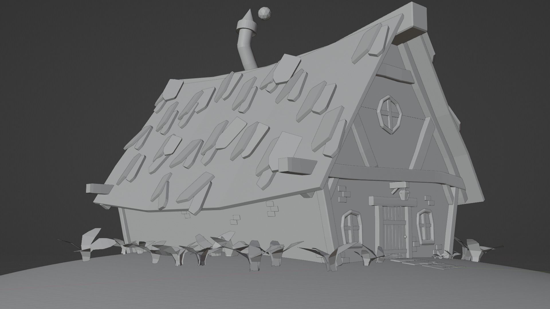 Old House Cottage-Low Poly Cartoon 3d Model Low-poly 3D model_24