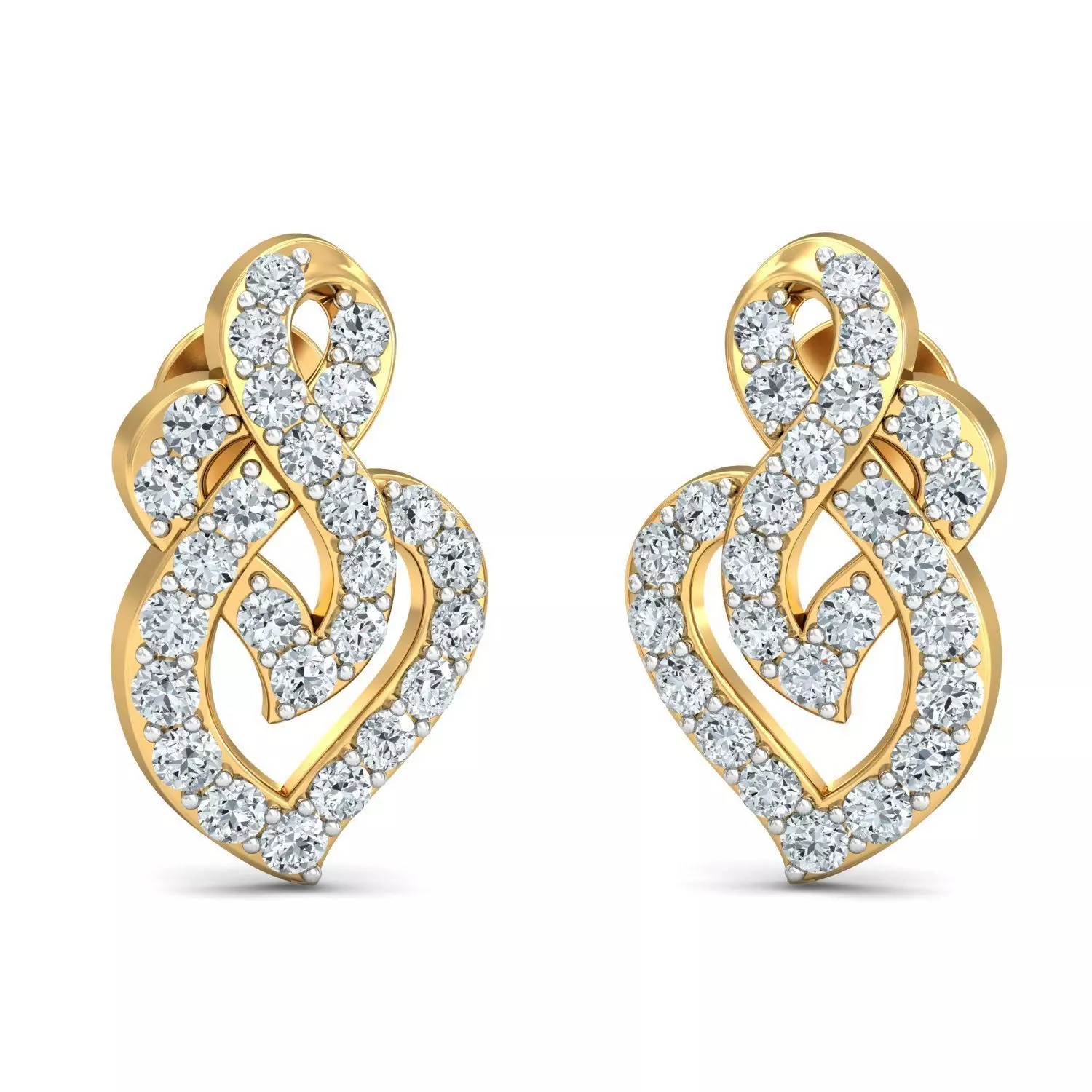 Solitaire Women Earring 3dm STL OBJ FBX Render Details 3D print model