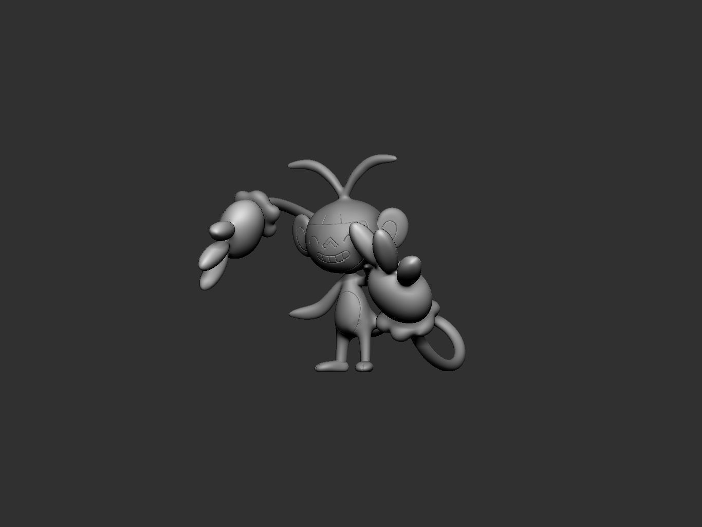 pokemon ambipom 3D print model_10