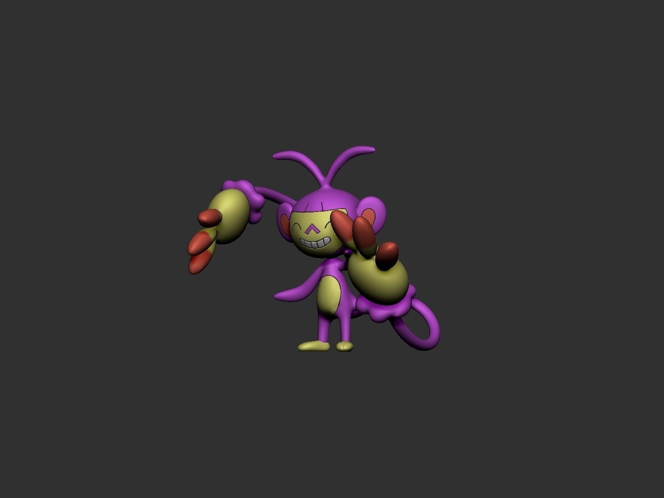 pokemon ambipom 3D print model_9