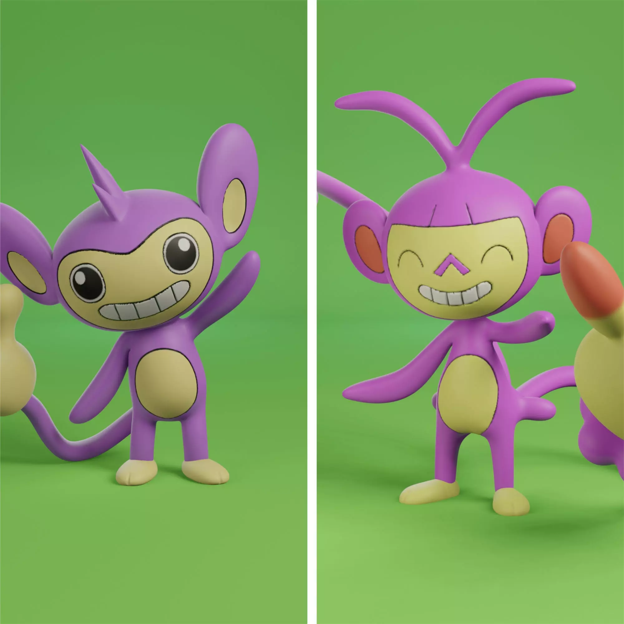 pokemon aipom evolution pack 3D print model
