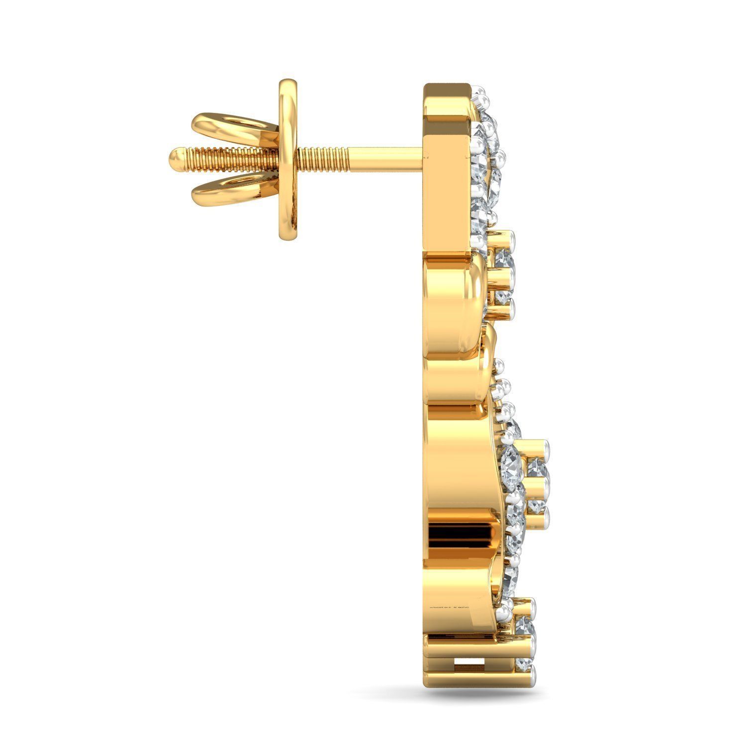 Solitaire Women Diamond Earring 3dm STL OBJ FBX Render Details 3D print model_2