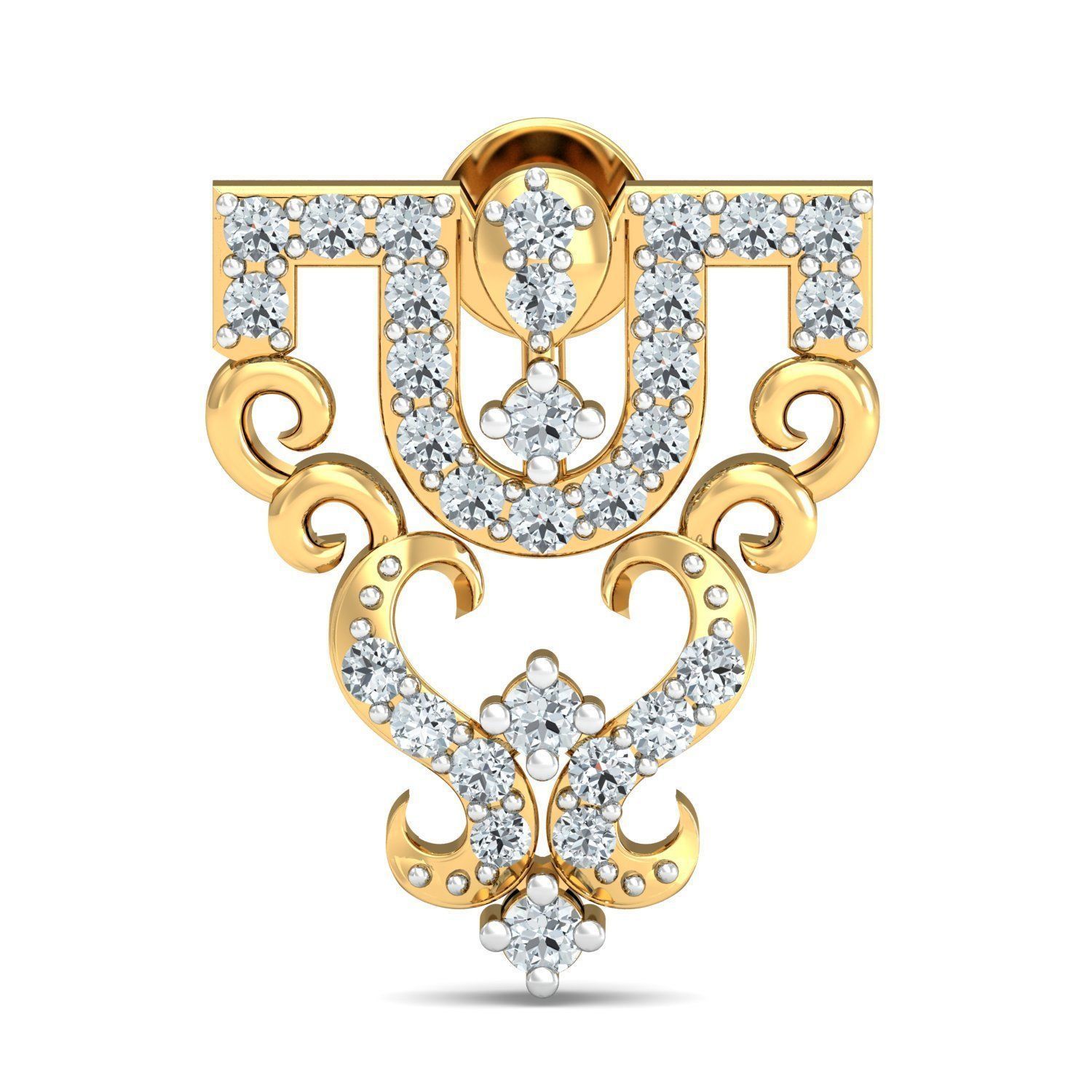 Solitaire Women Diamond Earring 3dm STL OBJ FBX Render Details 3D print model_1