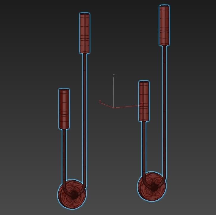 trimm brass wall sconces 3D model_2