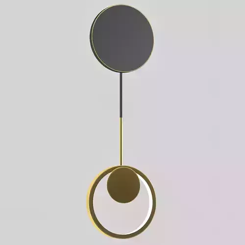 risor-blockY gold and pendant light with circle in middle