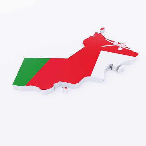 Oman map 3d model Low-poly 3D model